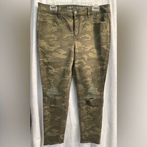 Camo Green Distressed Women's Jeans